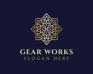 Golden Luxury Flower logo design