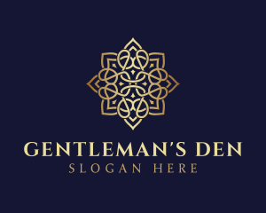 Golden Luxury Flower logo design