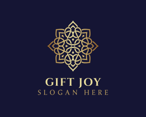 Golden Luxury Flower logo design