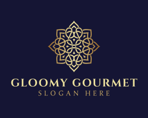 Golden Luxury Flower logo design