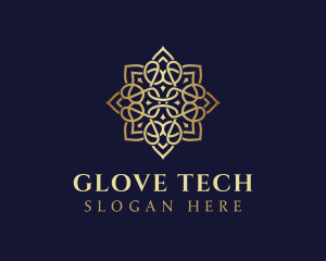 Golden Luxury Flower logo design