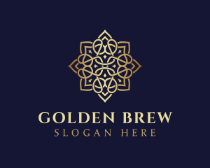 Golden Luxury Flower logo design