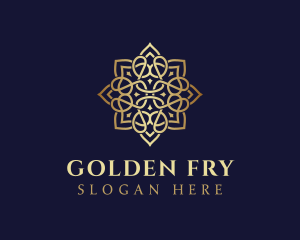 Golden Luxury Flower logo design