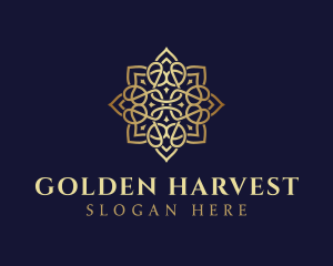 Golden - Golden Luxury Flower logo design