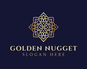 Golden Luxury Flower logo design