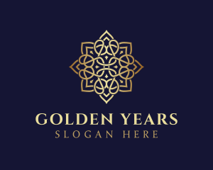 Golden Luxury Flower logo design