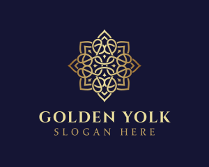 Golden Luxury Flower logo design