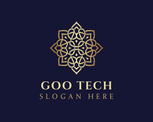 Golden Luxury Flower logo design