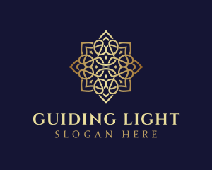 Golden Luxury Flower logo design