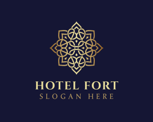 Golden Luxury Flower logo design