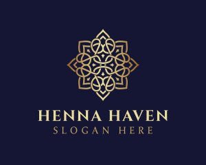 Golden Luxury Flower logo design