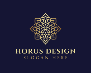 Golden Luxury Flower logo design