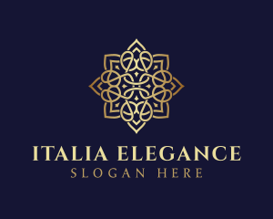 Golden Luxury Flower logo design