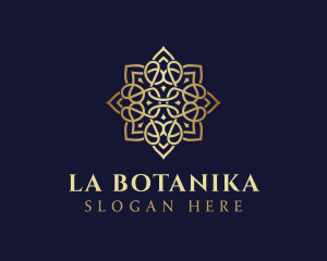 Golden Luxury Flower logo design