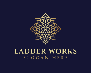 Golden Luxury Flower logo design