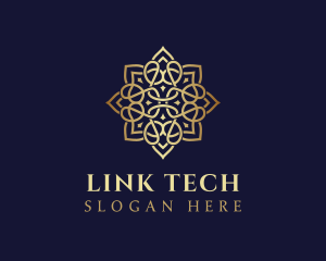 Golden Luxury Flower logo design