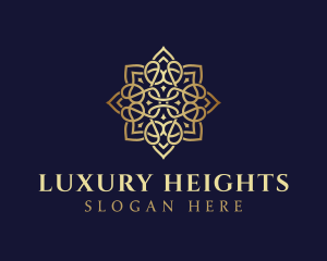 Golden Luxury Flower logo design