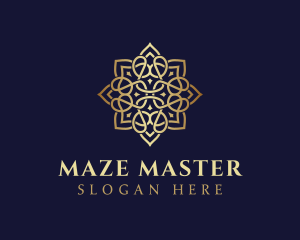 Golden Luxury Flower logo design