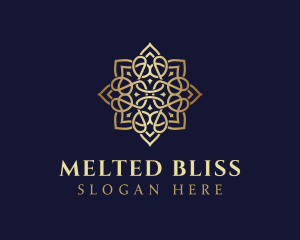 Golden Luxury Flower logo design