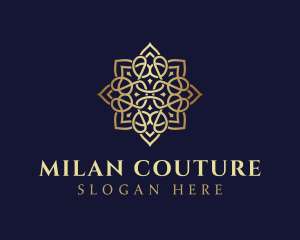 Golden Luxury Flower logo design