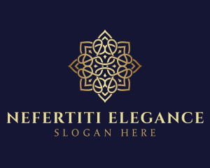 Golden Luxury Flower logo design