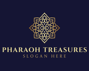 Golden Luxury Flower logo design