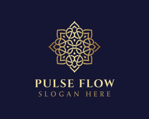 Golden Luxury Flower logo design