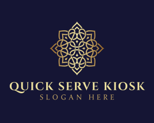 Golden Luxury Flower logo design