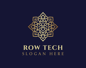 Golden Luxury Flower logo design