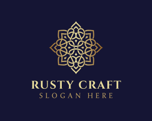 Golden Luxury Flower logo design