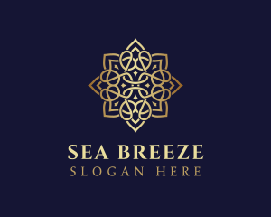 Golden Luxury Flower logo design