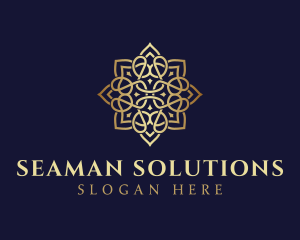 Golden Luxury Flower logo design