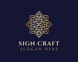 Golden Luxury Flower logo design