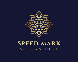 Golden Luxury Flower logo design