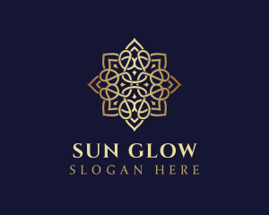 Golden Luxury Flower logo design