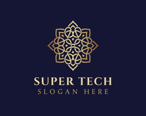 Golden Luxury Flower logo design