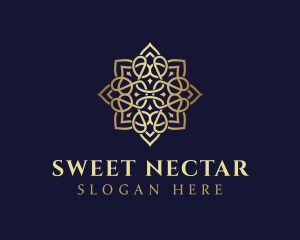 Golden Luxury Flower logo design