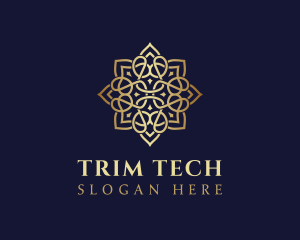 Golden Luxury Flower logo design