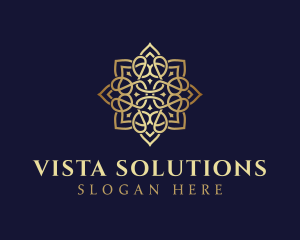 Golden Luxury Flower logo design