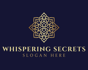 Golden Luxury Flower logo design