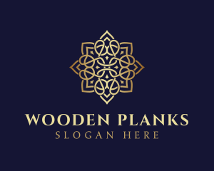 Golden Luxury Flower logo design