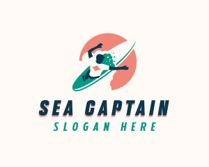 Sea Surfboard Surfer logo design