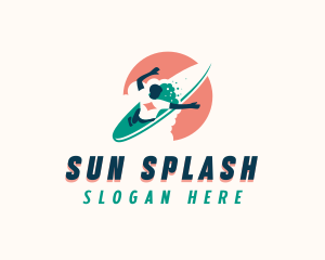 Beachwear - Sea Surfboard Surfer logo design