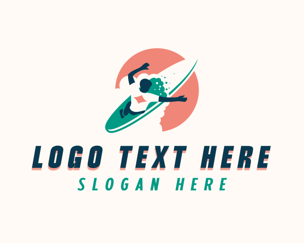 Surfboard - Sea Surfboard Surfer logo design