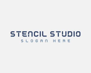 Simple Tech Stencil logo design