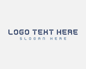 Barber - Simple Tech Stencil logo design