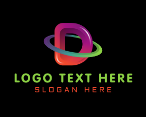 Vibrant - Gradient Orbit Letter D logo design