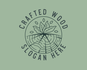 Wood Leaves Eco logo design