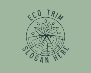 Wood Leaves Eco logo design