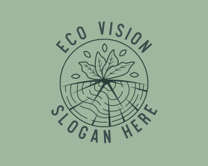 Wood Leaves Eco logo design